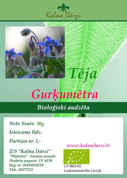 Tēja GURĶUMĒTRA EKO ( Borago officinalis)